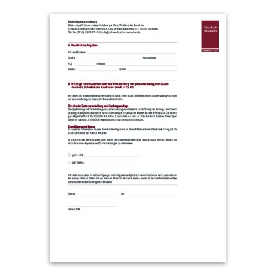 Formular zum Download: Einwilligungserklärung