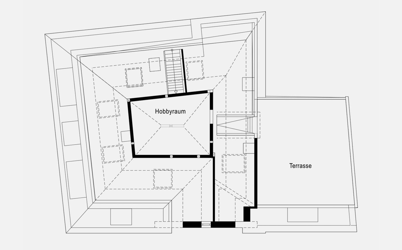 Dachgeschosswohnung Plochinger Straße: Grundriss Bühne