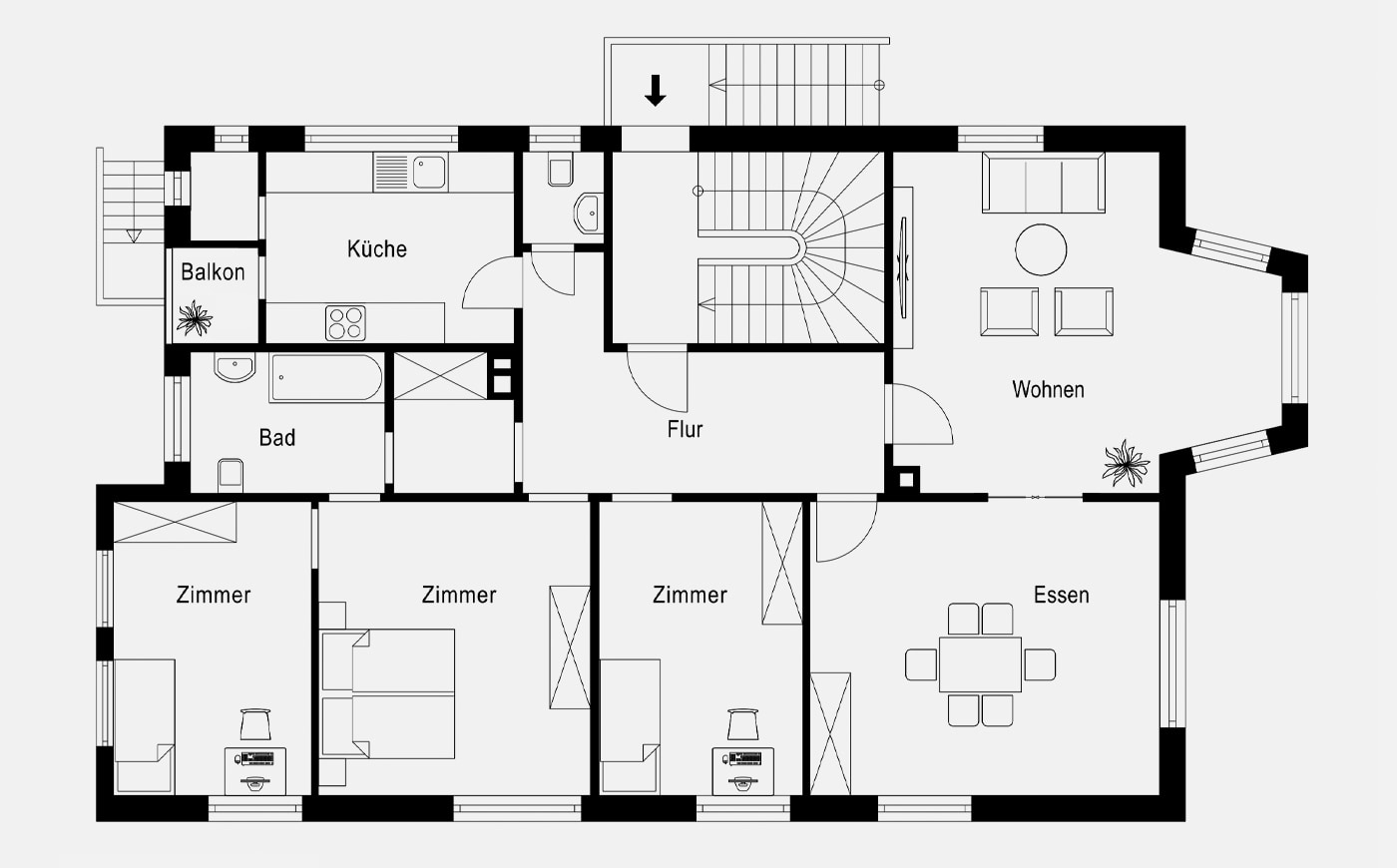 Mehrfamilienhaus Locher Str. 5: Grundriss EG