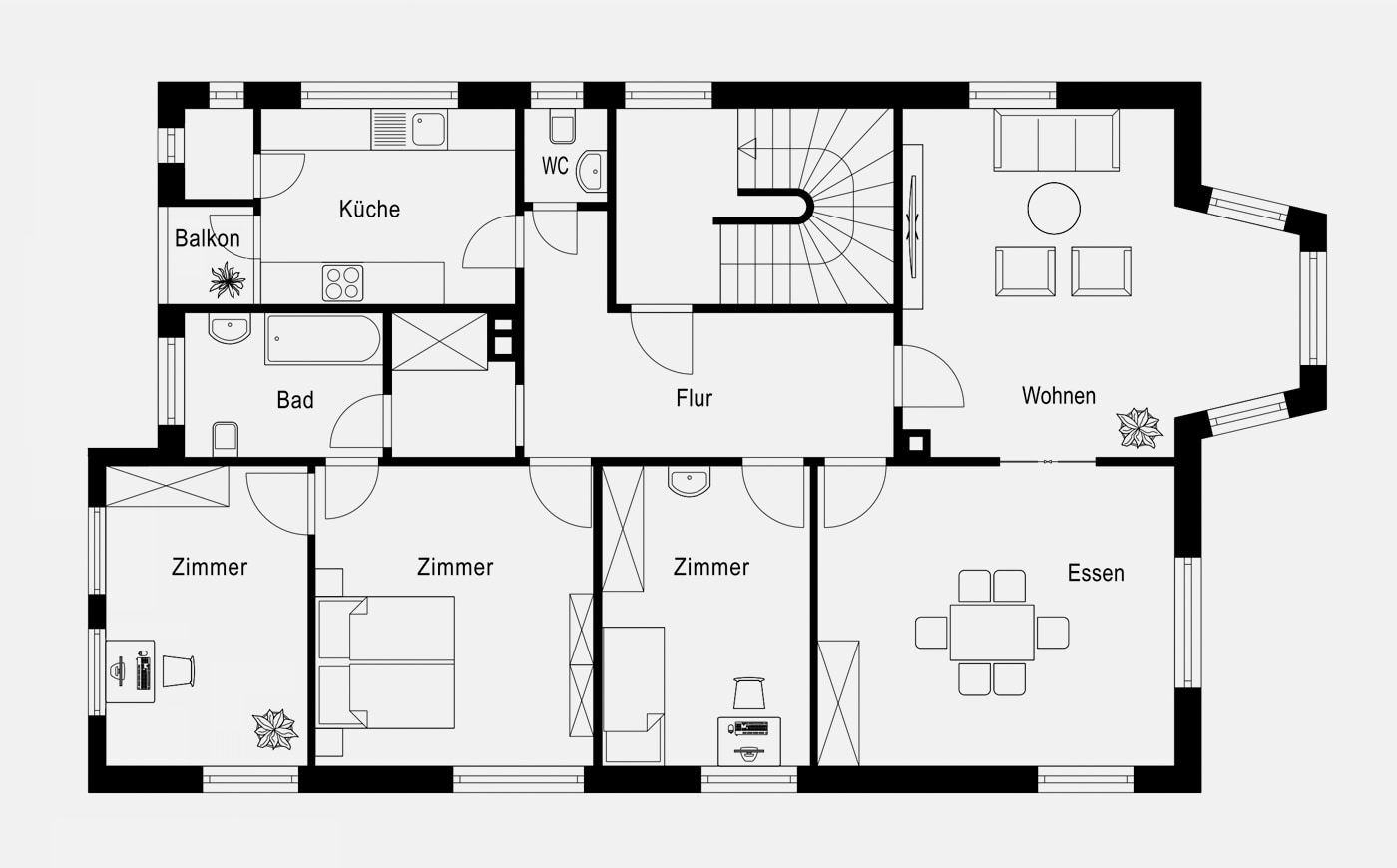 Mehrfamilienhaus Locher Str. 5: Grundriss OG