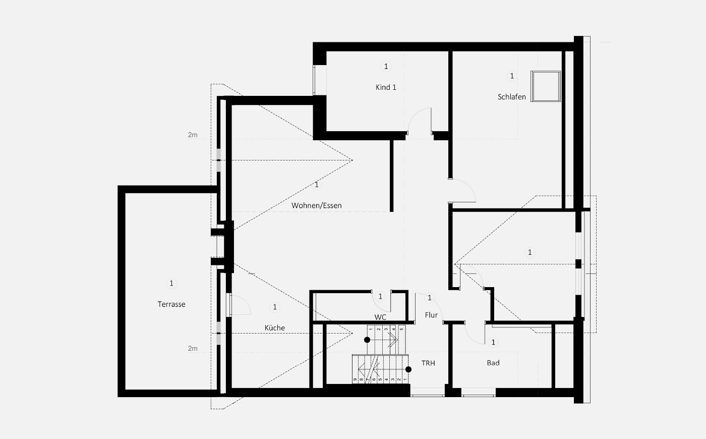 Grundriss 4-Zimmer-Dachgeschosswohnung