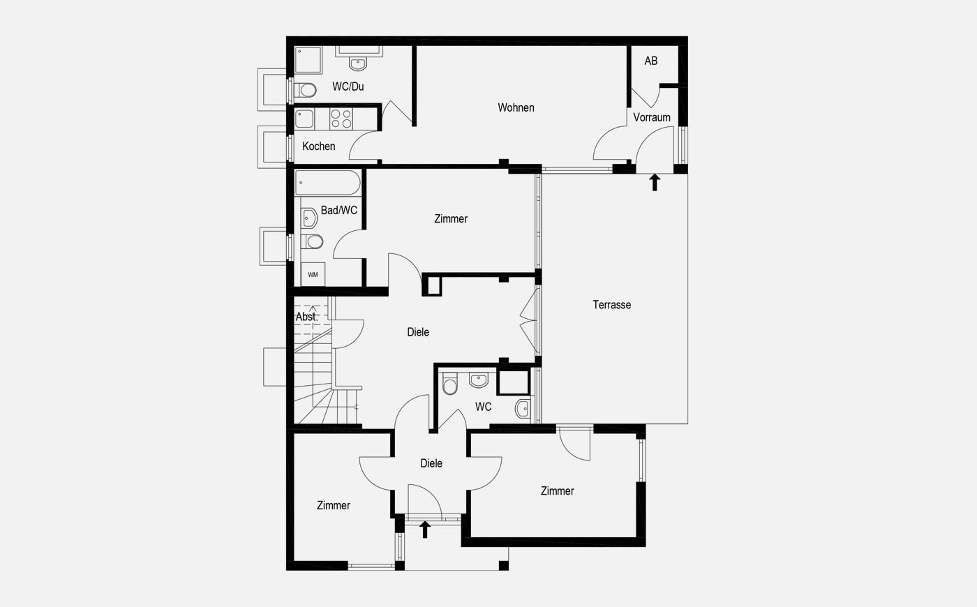 Einfamilienhaus Herdweg 94B: Grundriss Erdgeschoss